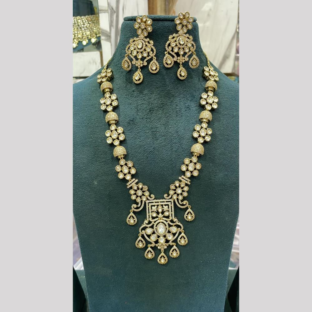 Manisha Jewellery Pota And Austrain Stone Long Necklace Set Causal Glam With A Touch Of Sparkle