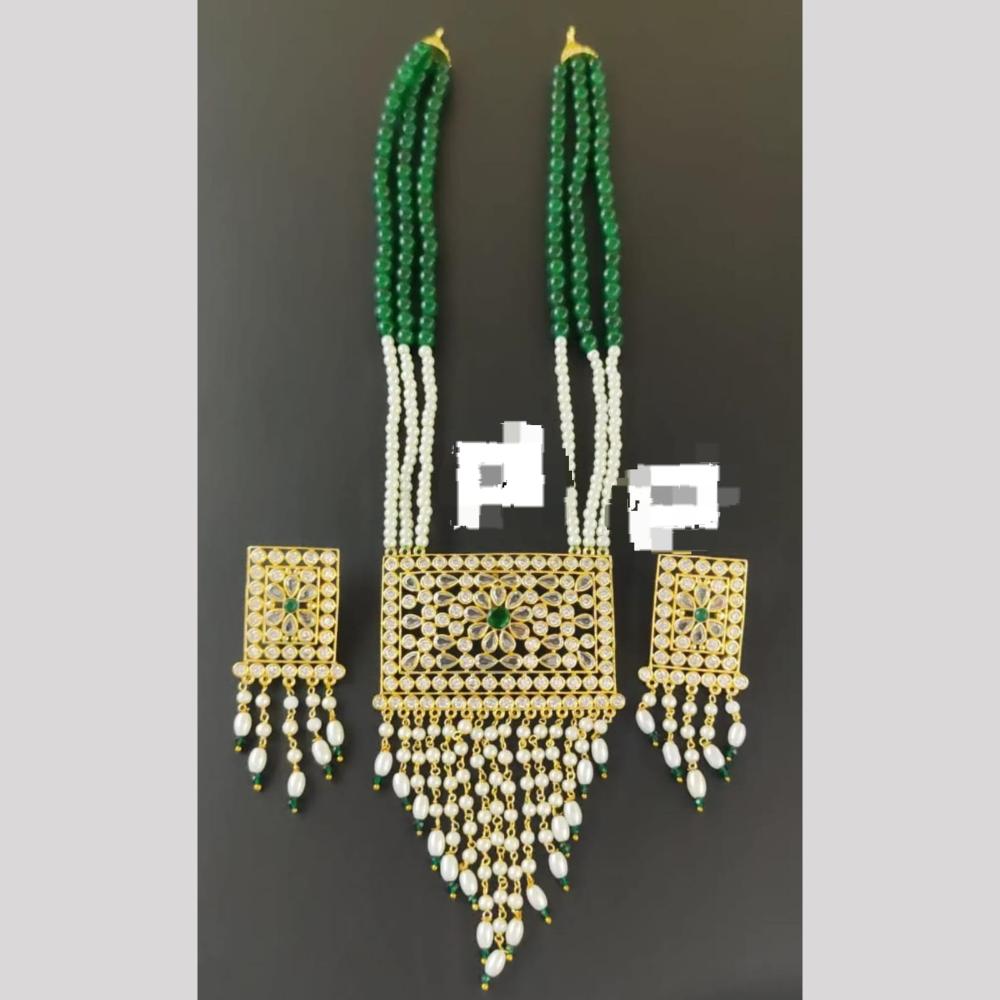 Manisha Jewellery Classic Crystal Stone And Pearl Layered Long Necklace Set