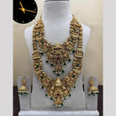 Manisha Jewellery Royal South Temple Double Necklace Pota And Pearl Set With Elegant Peacock Motif 