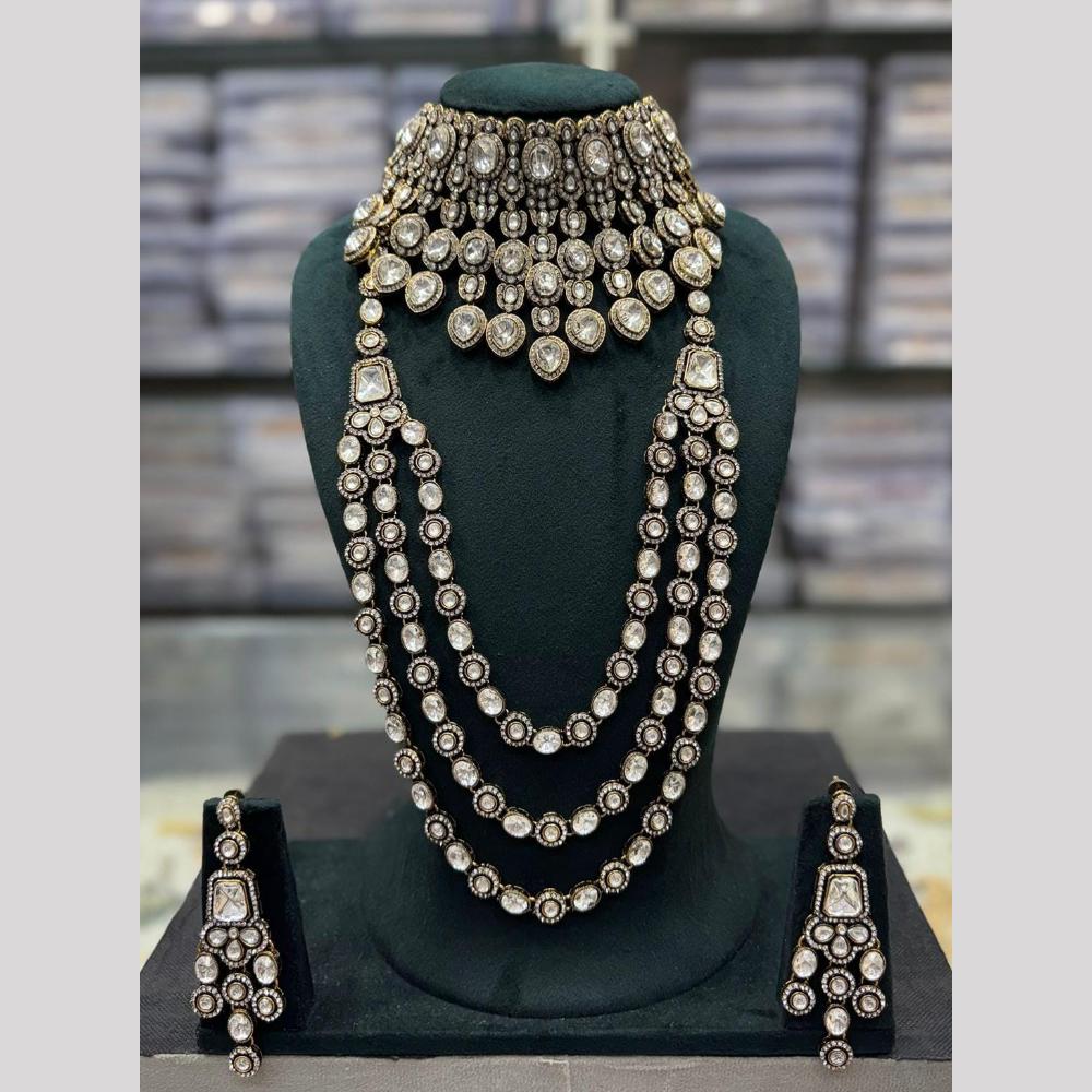 Manisha Jewellery Heritage Double Necklace Set Adorned With Pota And Austrain Stone For Royal Look