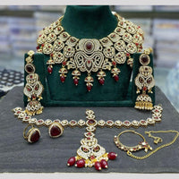 Manisha Jewellery Austrain And Pota Stone Semi Bridal Set Perfect For Pre Wedding Functions And Celebrations
