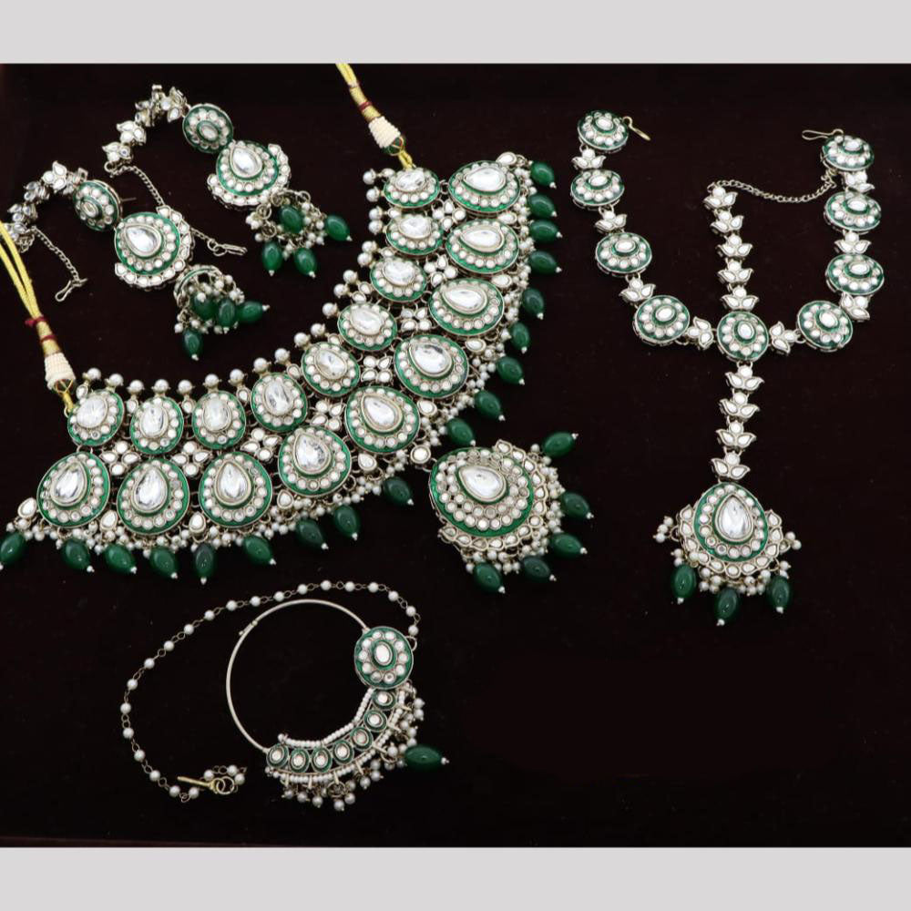 Manisha Jewellery Elegant Kundan And Meenakari Beaded Necklace Set Perfect For Semi Bridal  And Festive Looks