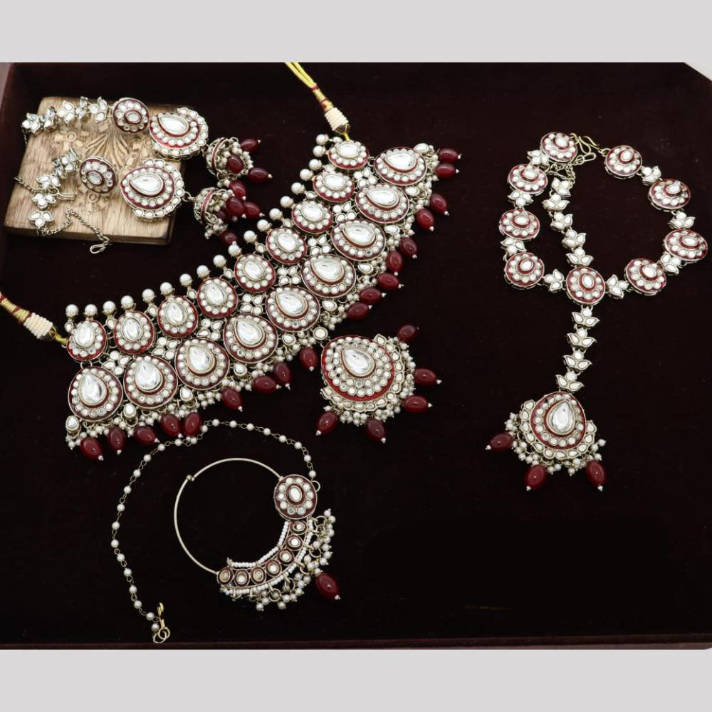 Manisha Jewellery Elegant Kundan And Meenakari Beaded Necklace Set Perfect For Semi Bridal  And Festive Looks