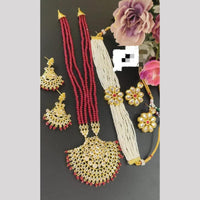 Manisha Jewellery Crystal Stone And Beads Matching Set Stylish Combo For Festive Wear