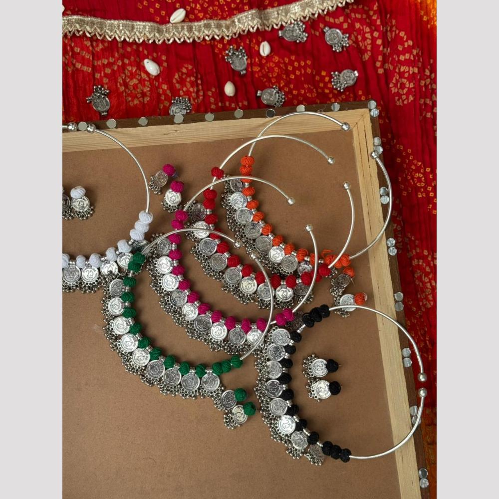 Manisha Jewellery Navratri Special Oxidised Necklace Set With Earrings