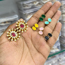 Manisha Jewellery Ethnic Pota Stone And Pearls Changeable Stud Earrings