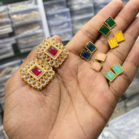 Manisha Jewellery Spark Pota And Crystal Stone Stud Earrings