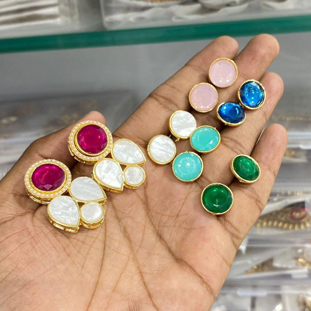 Manisha Jewellery Spark Pota And Crystal Stone Stud Earrings
