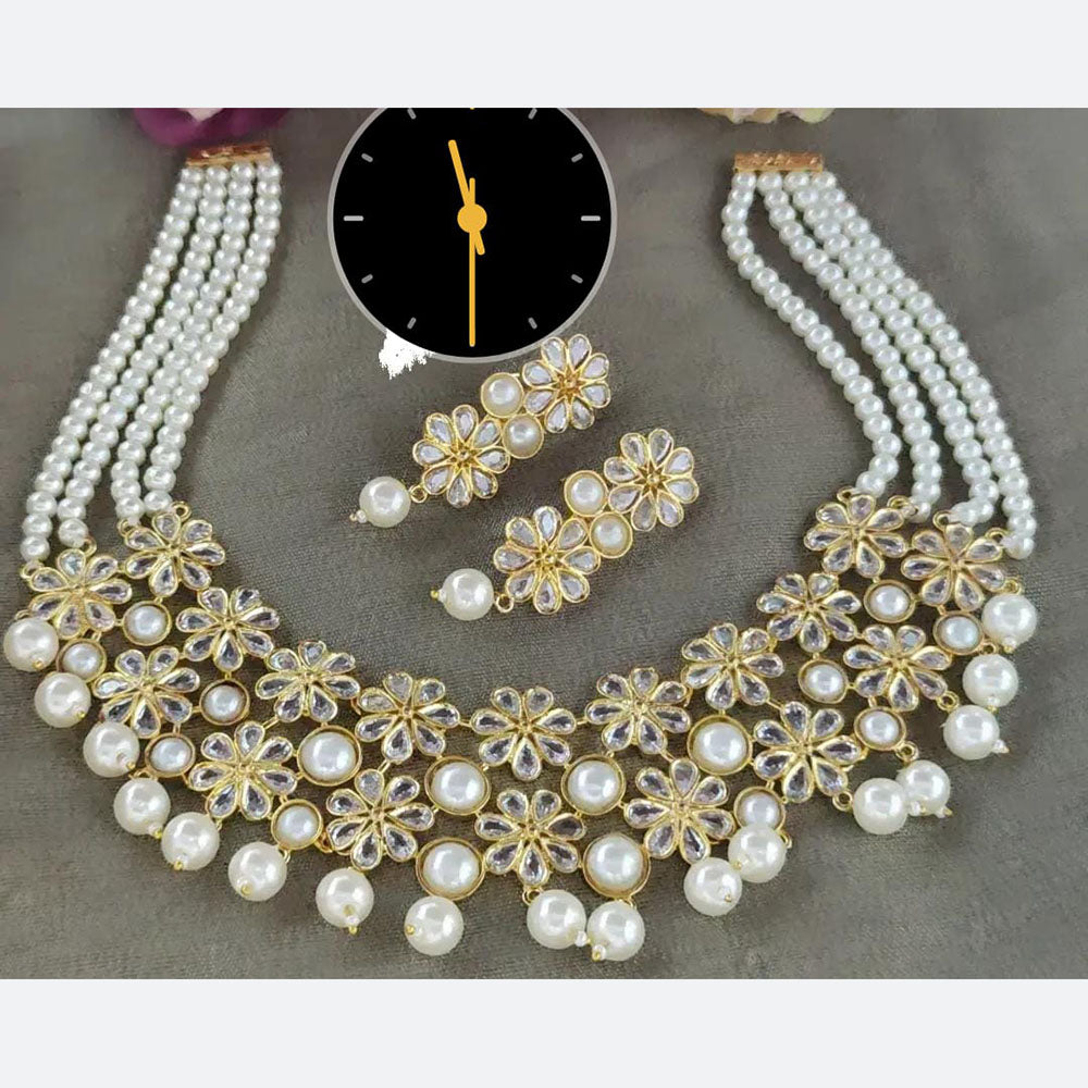 Manisha Jewellery Royal Glow Pota Stone And Pearl Necklace Set