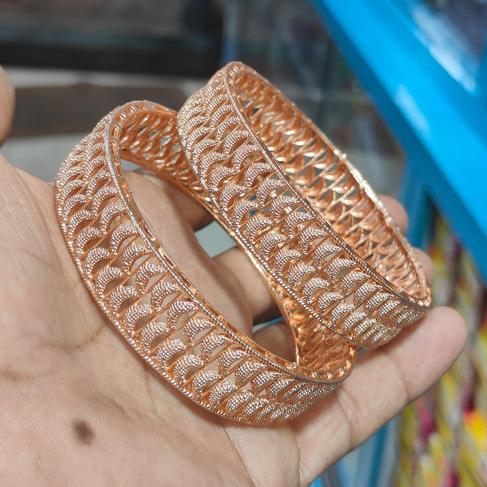 Manisha Jewellery Elegant Rose Gold Bangles Set for Women & Girls
