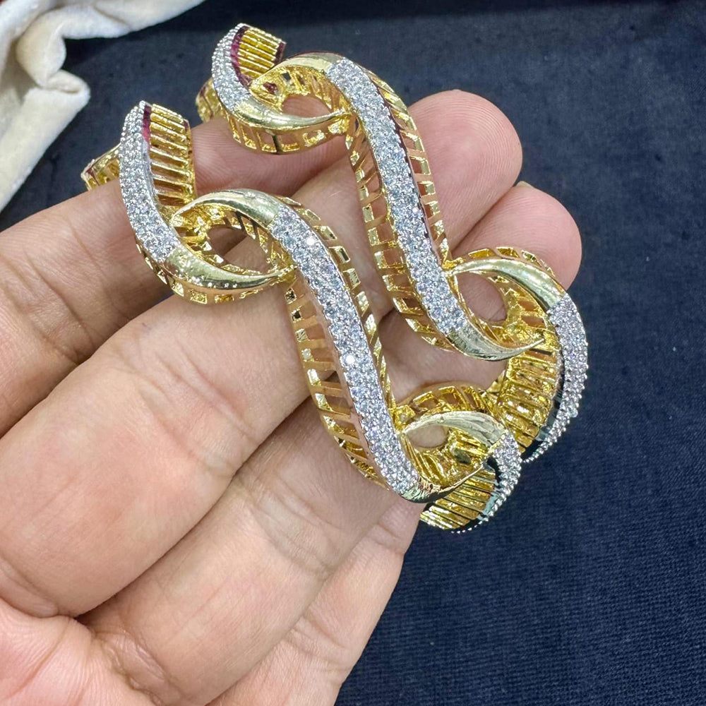 Manisha Jewellery Designer American Diamond Bangles Set for Weddings & Festive Wear