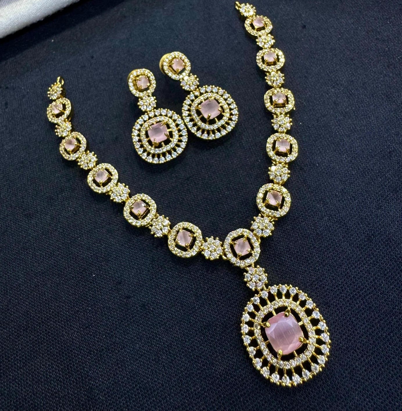 Manisha Jewellery Classic American Diamond Necklace Set Elegant & Timeless Design