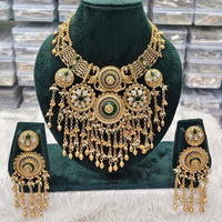 Manisha Jewellery Elegant Gold Plated Kundan & Pearl Necklace Set