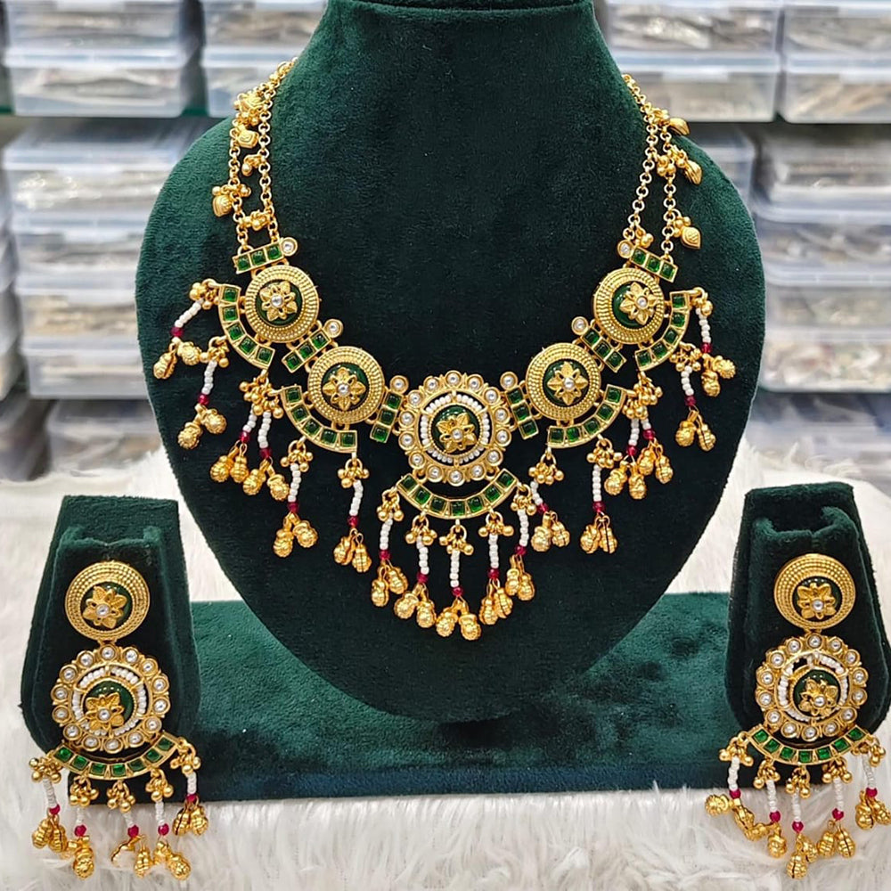 Manisha Jewellery Elegant Gold Plated Kundan & Pearl Necklace Set