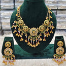 Manisha Jewellery Elegant Gold Plated Kundan & Pearl Necklace Set