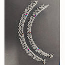 Manisha Jewellery Classic Silver Plated Traditional Payal with Engraved Design for Women & Girls