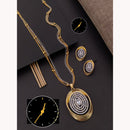Manisha Jewellery Elegant American Diamond Pendent Chain Necklace Set
