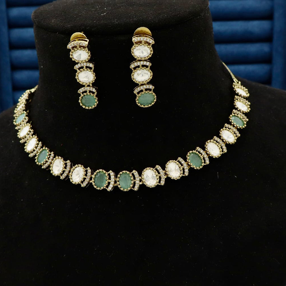 Manisha Jewellery Elegant American Diamond Pendent Chain Necklace Set