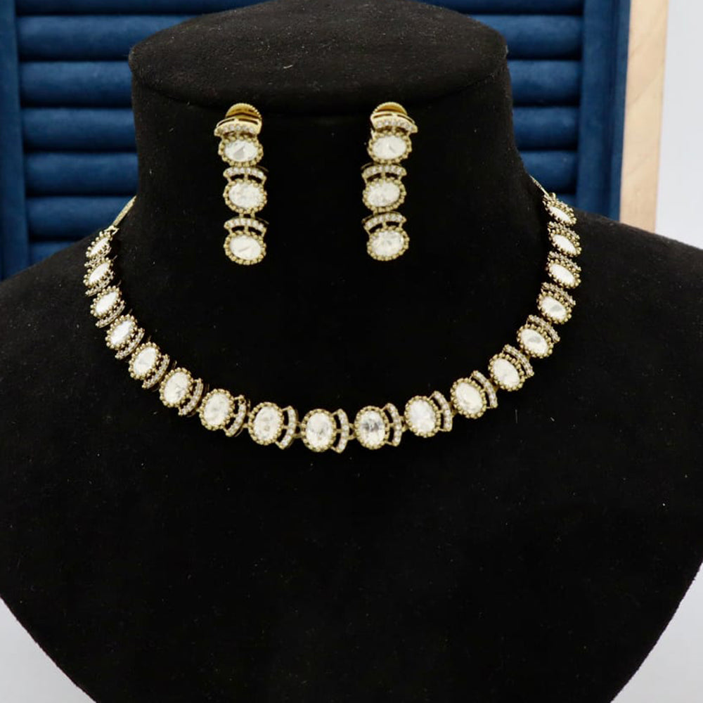 Manisha Jewellery Elegant American Diamond Pendent Chain Necklace Set
