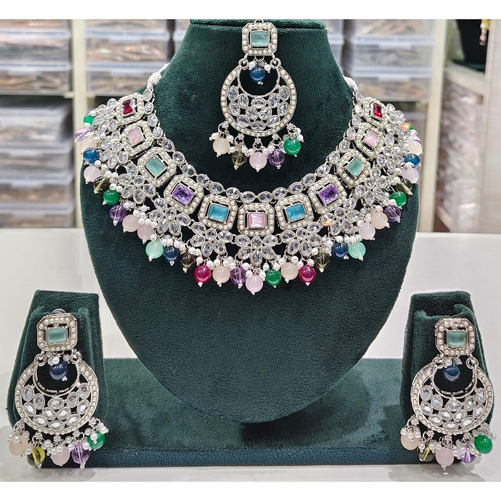 Manisha Jewellery Styled to Shine Crystal Stone And Beads Elegant  Necklace Set