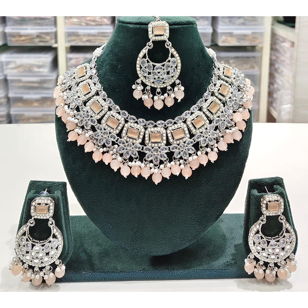 Manisha Jewellery Styled to Shine Crystal Stone And Beads Elegant  Necklace Set