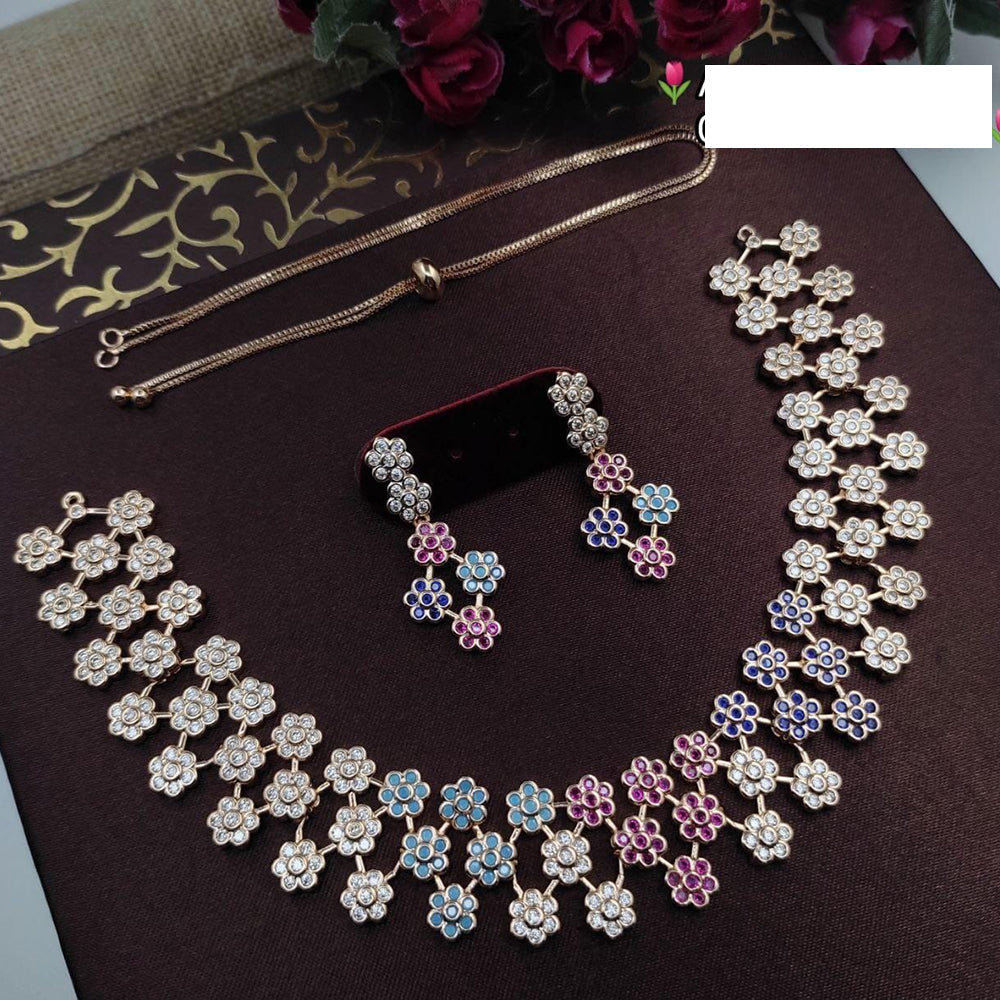 Manisha Jewellery Radiant American Diamond Necklace Set For Special Occassions