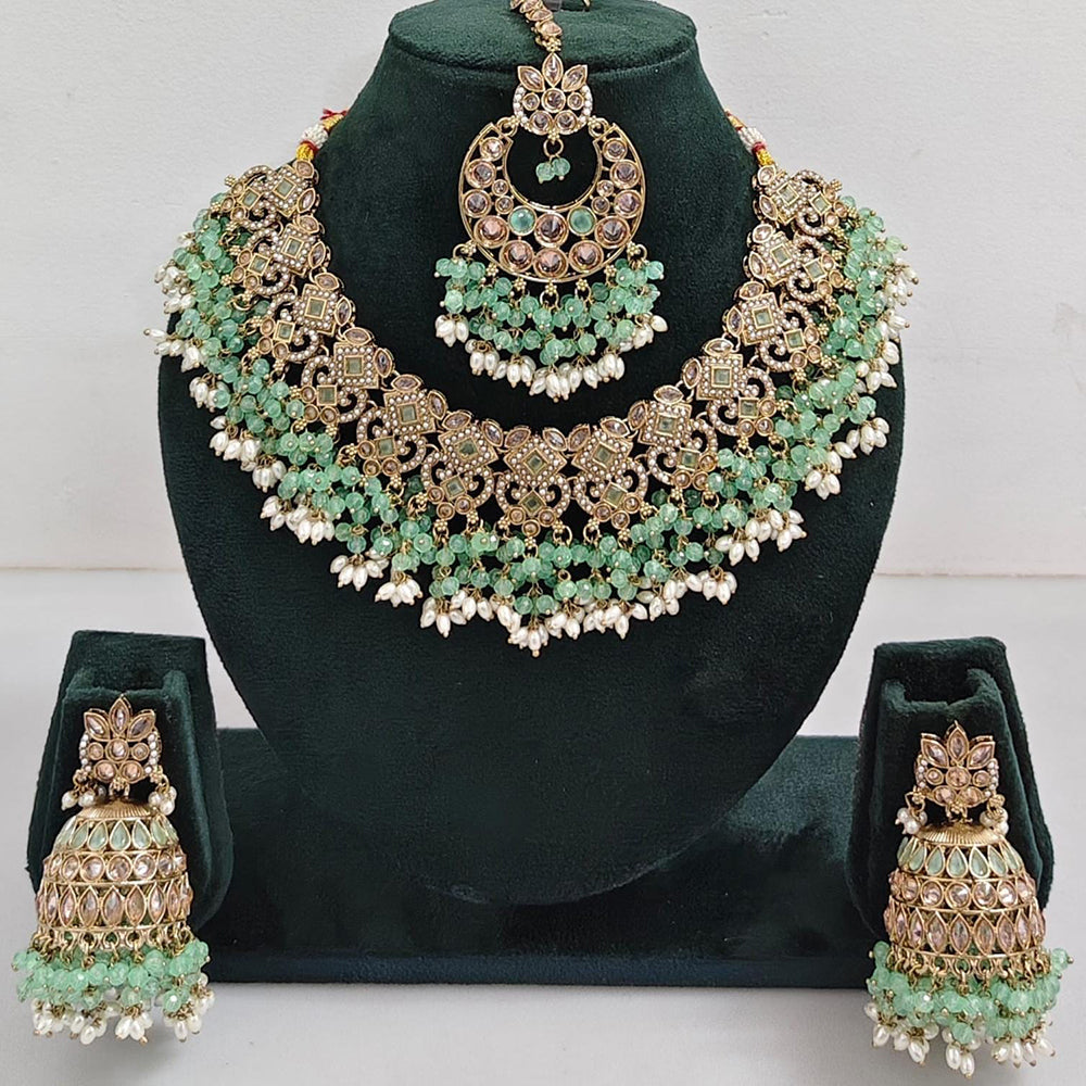 Manisha Jewellery Styled to Shine Crystal Stone And Beads Elegant  Necklace Set