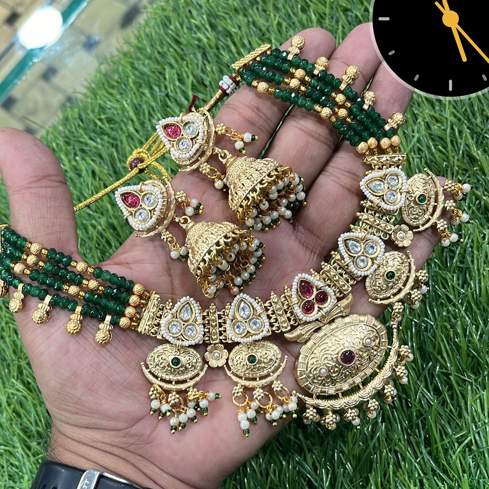 Manisha Jewellery Graceful Polki Kundan & Pearl Necklace set For Wedding Occassions