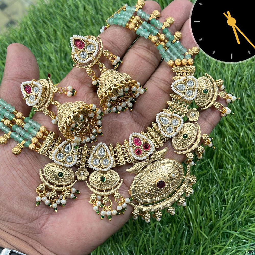 Manisha Jewellery Graceful Polki Kundan & Pearl Necklace set For Wedding Occassions