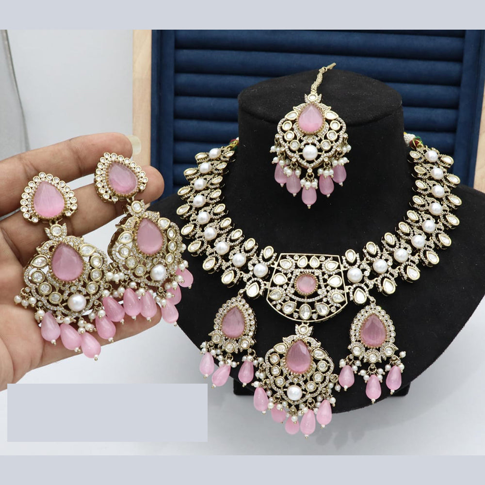 Manisha Jewellery Styled to Shine Crystal Stone And Beads Elegant  Necklace Set