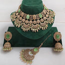 Manisha Jewellery Styled to Shine Crystal Stone And Beads Elegant Choker Necklace Set