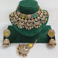 Manisha Jewellery Styled to Shine Crystal Stone And Beads Elegant Choker Necklace Set