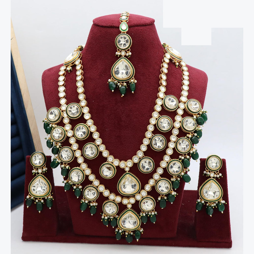 Manisha Jewellery Beautiful Kundan And Beads Long Necklace set