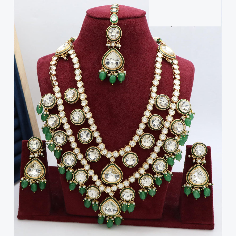 Manisha Jewellery Beautiful Kundan And Beads Long Necklace set