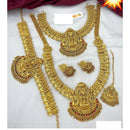 Manisha Jewellery Antique Gold Finish Semi-Bridal Temple Necklace Set 