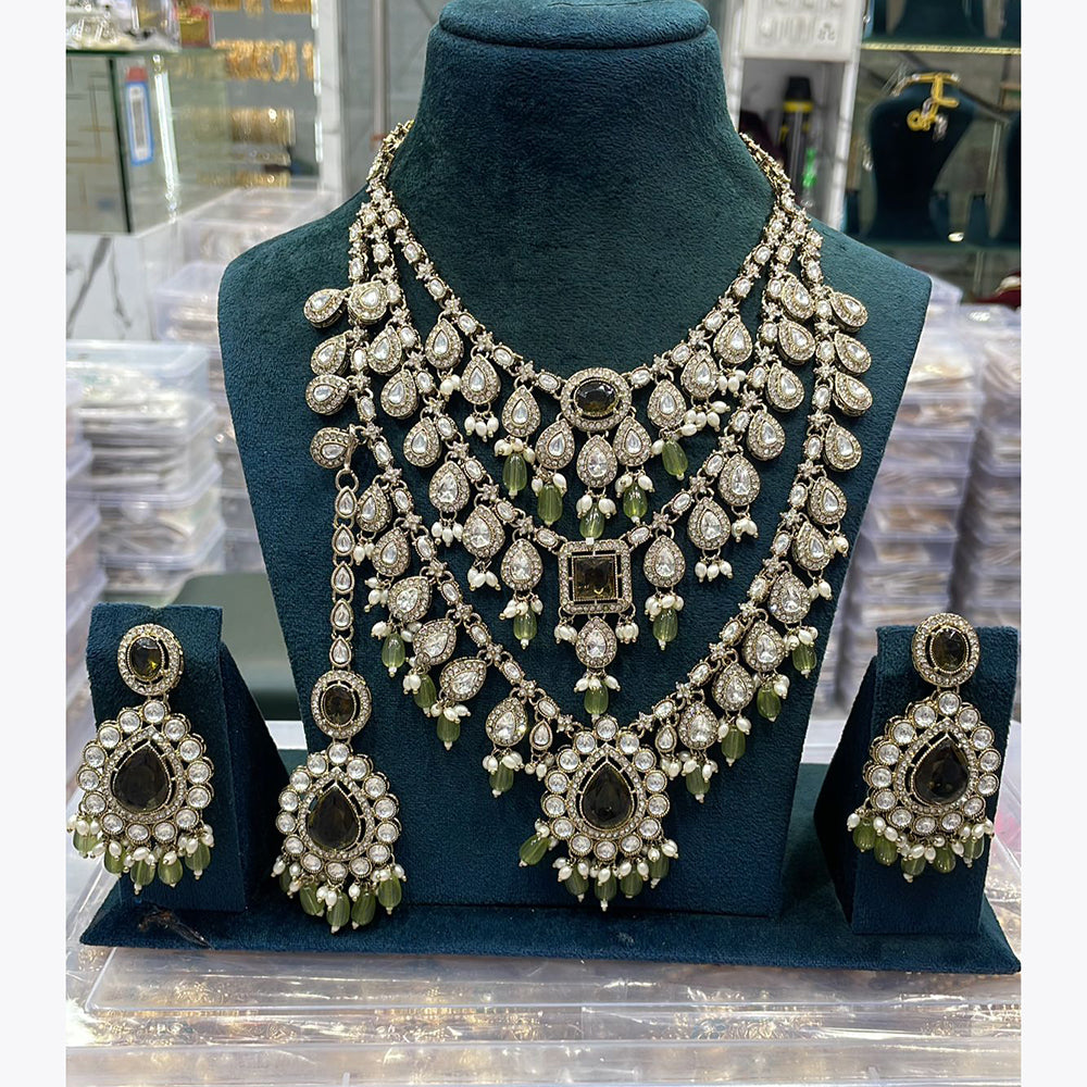 Manisha Jewellery Handcrafted Kundan and Beads Semi Bridal Set for Wedding & Festive Wear