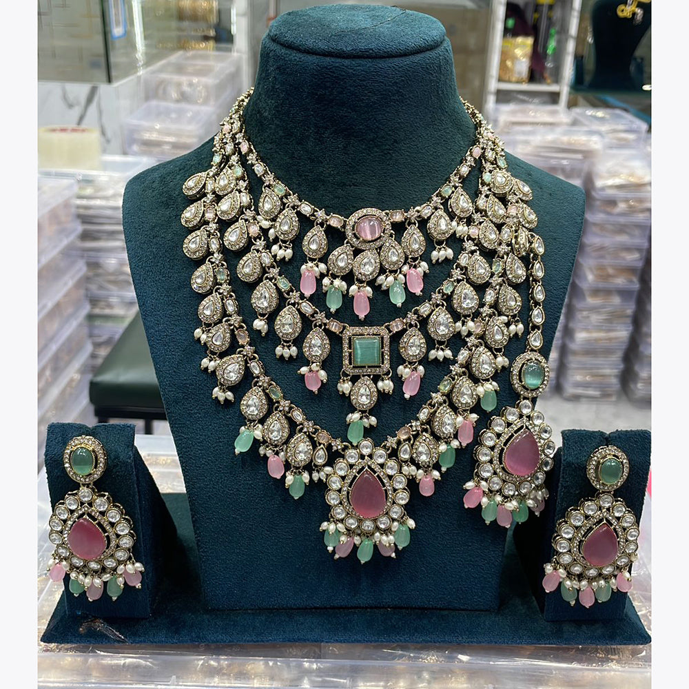 Manisha Jewellery Handcrafted Kundan and Beads Semi Bridal Set for Wedding & Festive Wear