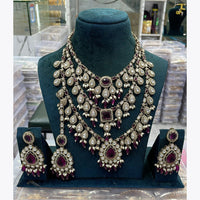 Manisha Jewellery Handcrafted Kundan and Beads Semi Bridal Set for Wedding & Festive Wear