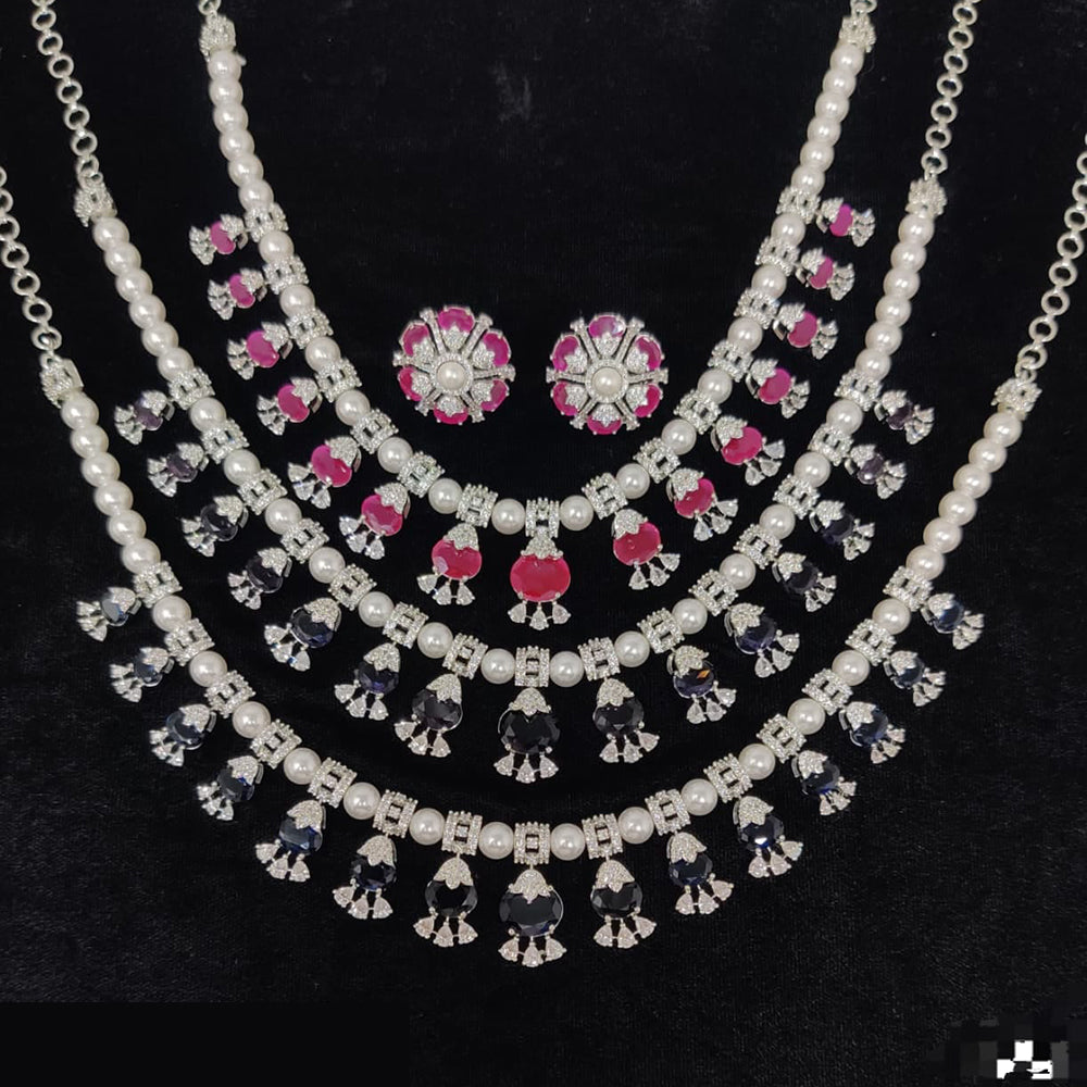 Manisha Jewellery Radiant American Diamond Necklace Set For Special Occassions
