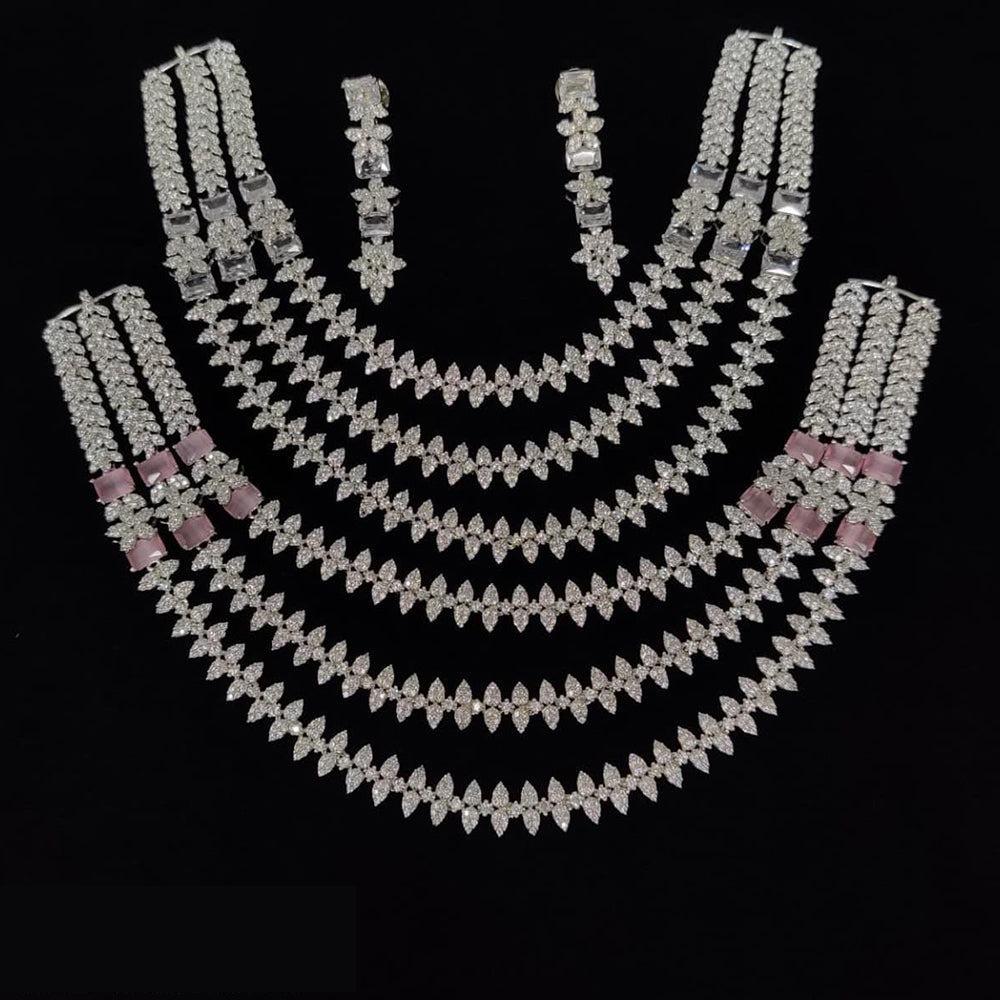 Manisha Jewellery Radiant American Diamond Necklace Set For Special Occassions