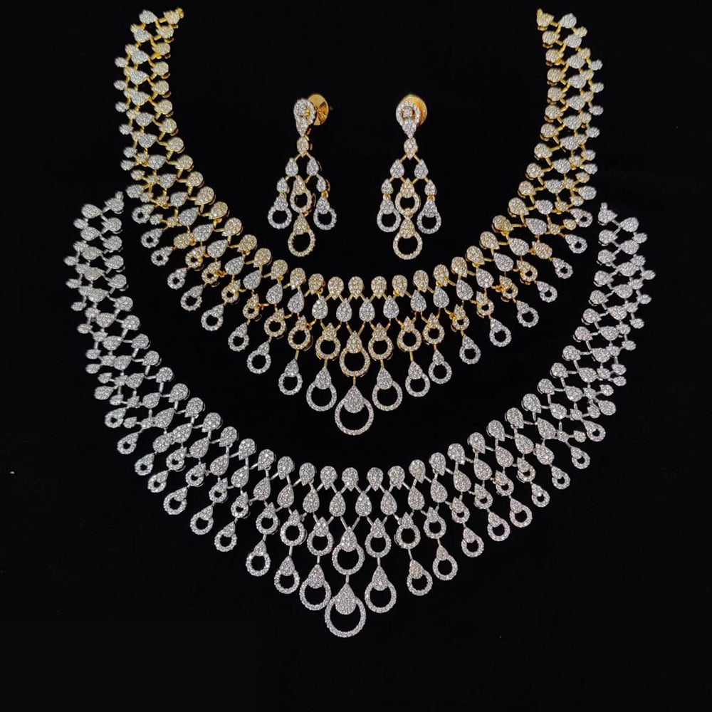 Manisha Jewellery Radiant American Diamond Necklace Set For Special Occassions