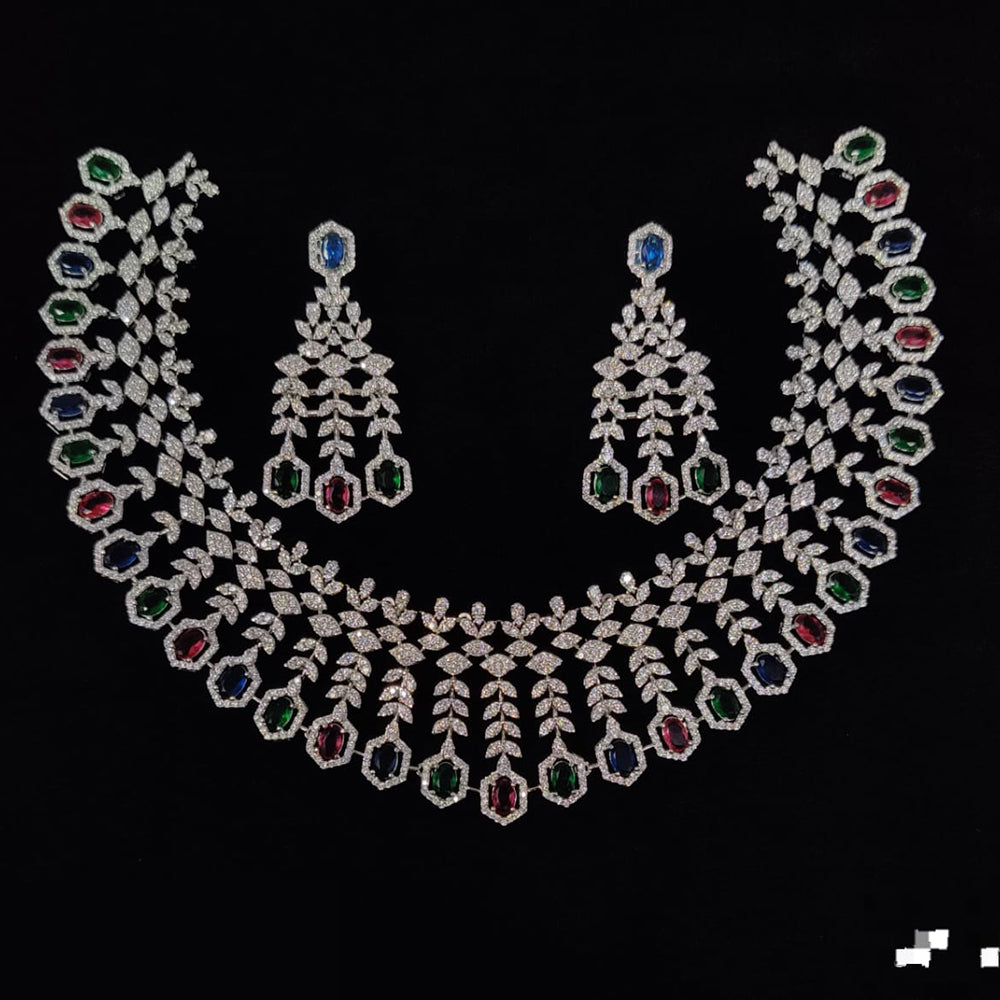 Manisha Jewellery Radiant American Diamond Necklace Set For Special Occassions