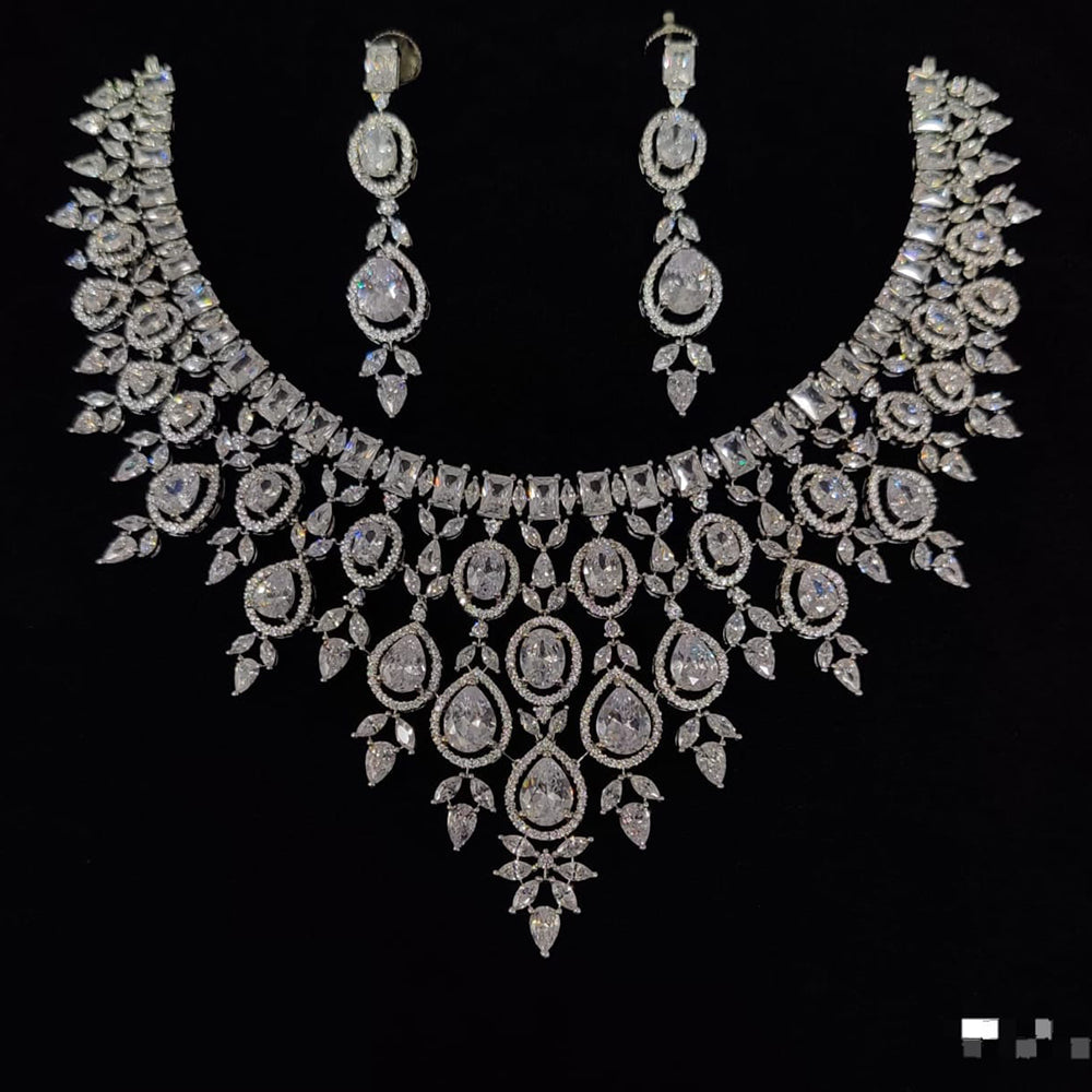 Manisha Jewellery Radiant American Diamond Necklace Set For Special Occassions