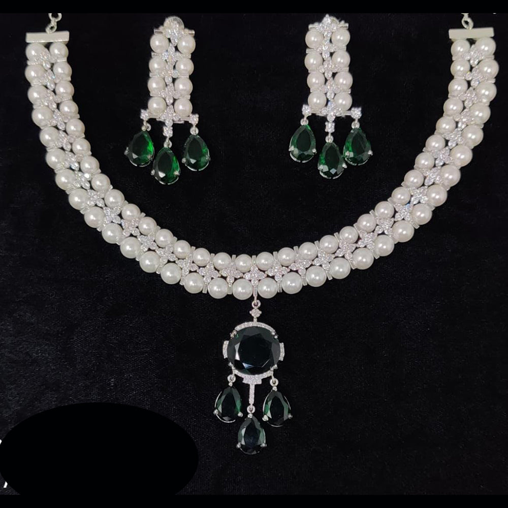 Manisha Jewellery Radiant American Diamond Necklace Set For Special Occassions