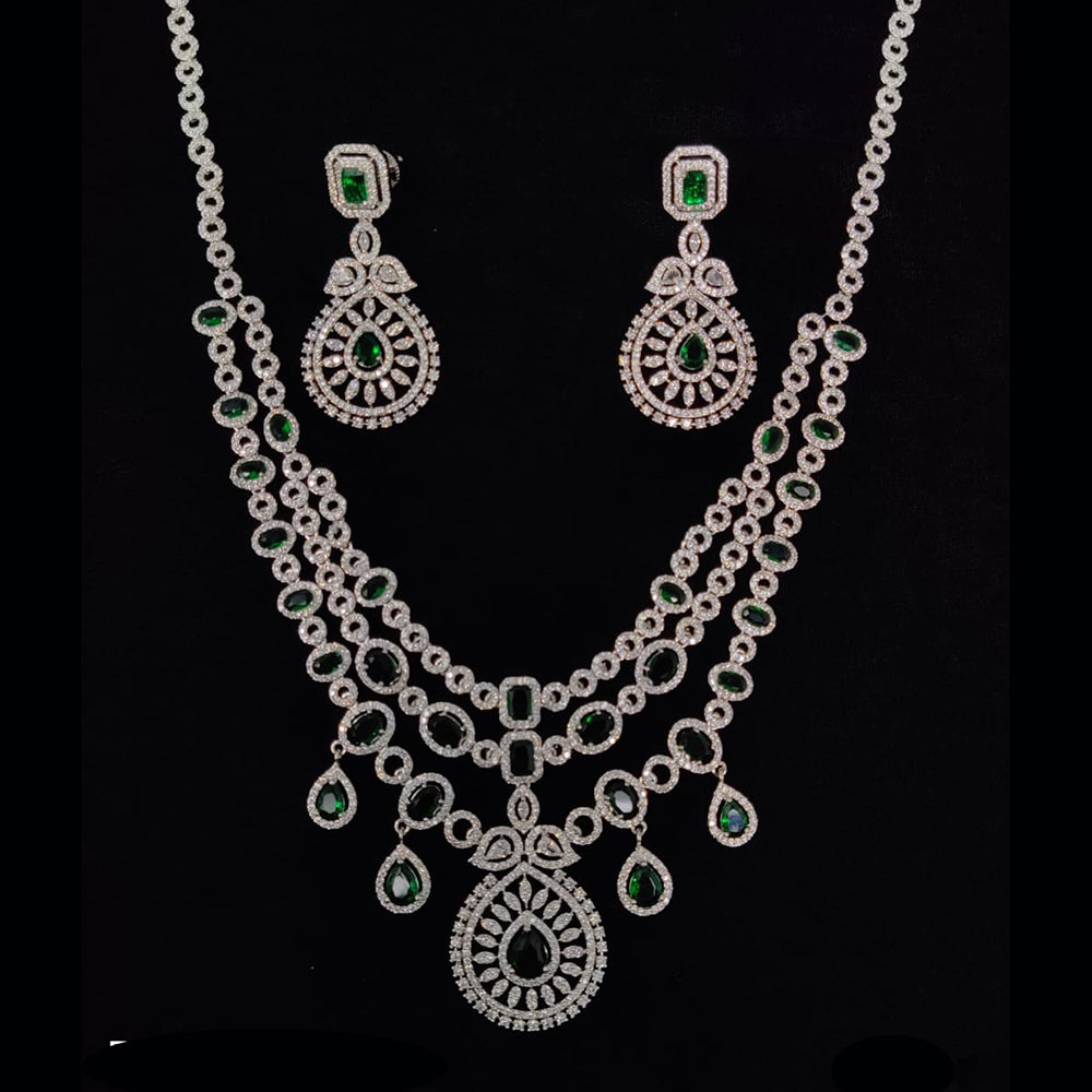 Manisha Jewellery Dazzling American Diamond Long Necklace Set
