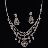 Manisha Jewellery Dazzling American Diamond Long Necklace Set