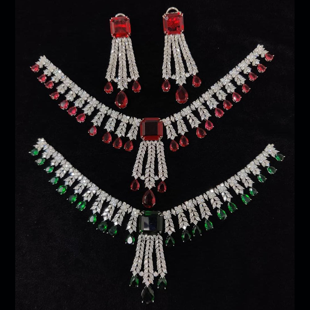 Manisha Jewellery Radiant American Diamond Necklace Set For Special Occassions
