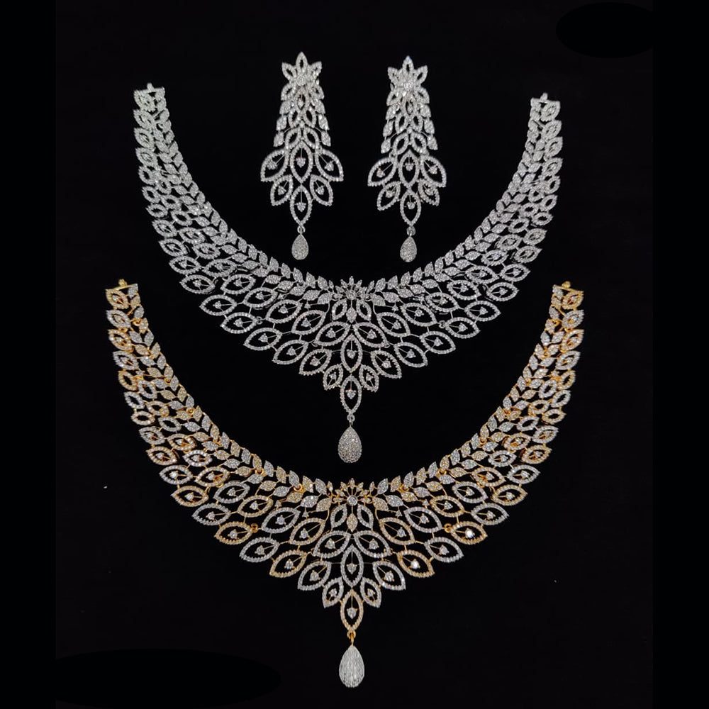 Manisha Jewellery Radiant American Diamond Choker Necklace Set For Special Occassions