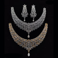 Manisha Jewellery Radiant American Diamond Choker Necklace Set For Special Occassions