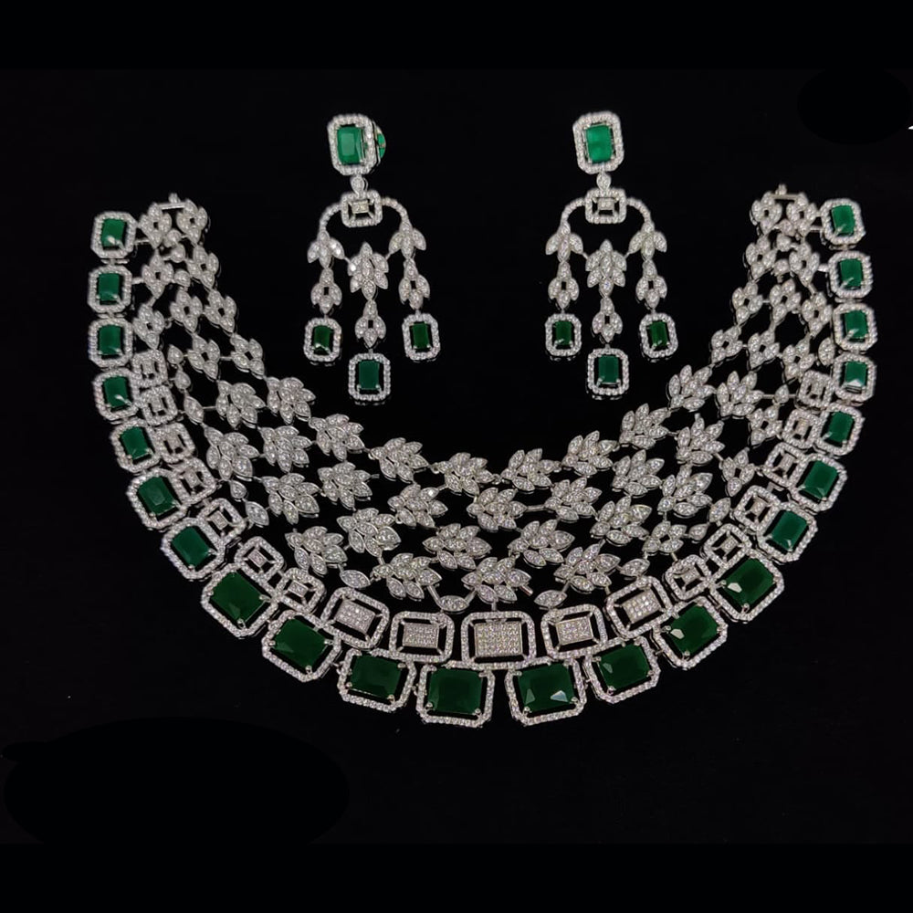 Manisha Jewellery Radiant American Diamond Choker Necklace Set For Special Occassions